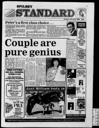 cover page of Spilsby Standard published on July 6, 1990