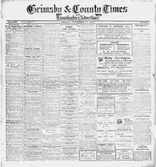 cover page of Grimsby & County Times published on November 27, 1914