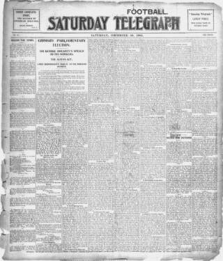 cover page of Saturday Telegraph (Grimsby) published on December 30, 1905