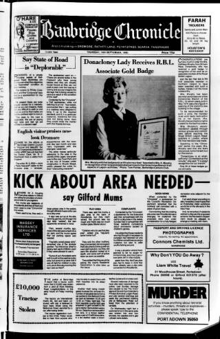 cover page of Banbridge Chronicle published on September 18, 1980