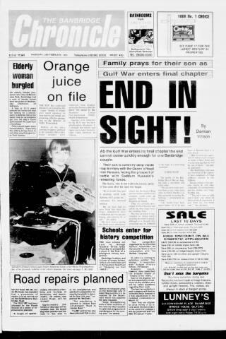 cover page of Banbridge Chronicle published on February 28, 1991