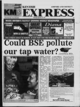 cover page of Kentish Express published on September 18, 1997