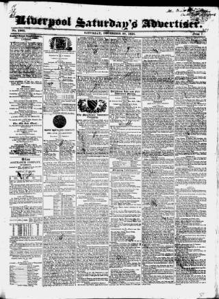 cover page of Liverpool Saturday's Advertiser published on December 30, 1826