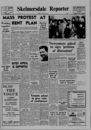 cover page of Skelmersdale Reporter published on November 30, 1967