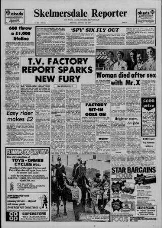 cover page of Skelmersdale Reporter published on September 28, 1977