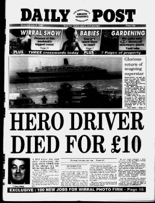 cover page of Liverpool Daily Post published on July 6, 1996