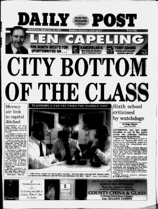 cover page of Liverpool Daily Post published on September 18, 1996