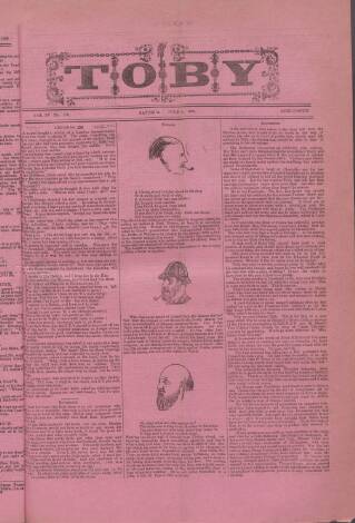 cover page of Toby published on July 6, 1889