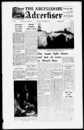 cover page of Argyllshire Advertiser published on November 18, 1975