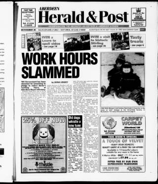 cover page of Aberdeen Herald & Post published on November 30, 1996