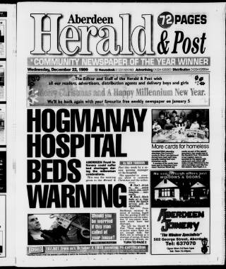 cover page of Aberdeen Herald & Post published on December 22, 1999
