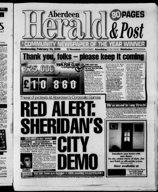 cover page of Aberdeen Herald & Post published on February 23, 2000