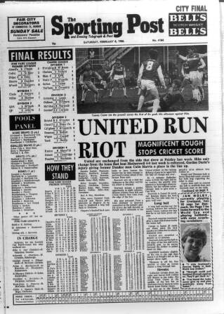 cover page of Sporting Post published on February 8, 1986