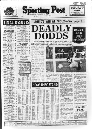 cover page of Sporting Post published on November 1, 1986