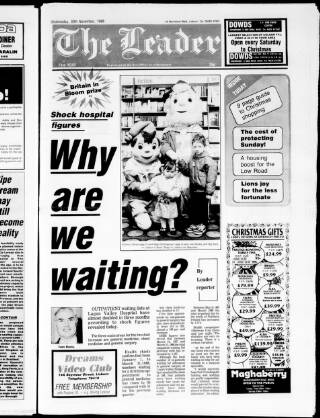 cover page of Dromore Leader published on November 30, 1988