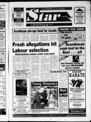 cover page of Scunthorpe Star published on September 18, 1992