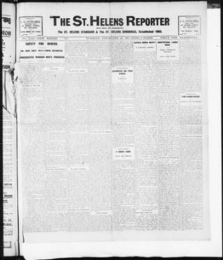 cover page of St. Helens Reporter published on February 28, 1911