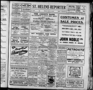 cover page of St. Helens Reporter published on July 26, 1918