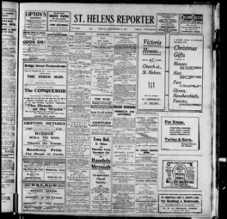 cover page of St. Helens Reporter published on December 6, 1918