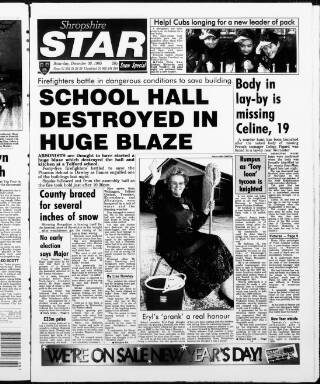 cover page of Shropshire Star published on December 30, 1995