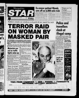 cover page of Shropshire Star published on November 15, 1997