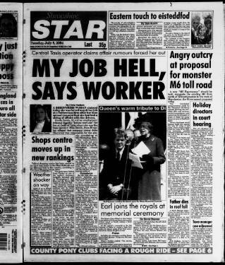 cover page of Shropshire Star published on July 6, 2004