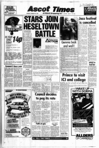 cover page of Ascot Times published on February 28, 1985