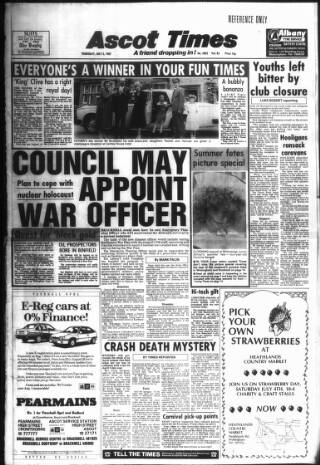 cover page of Ascot Times published on July 2, 1987