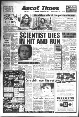cover page of Ascot Times published on December 17, 1987