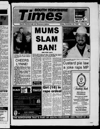 cover page of South Yorkshire Times and Mexborough & Swinton Times published on November 30, 1990