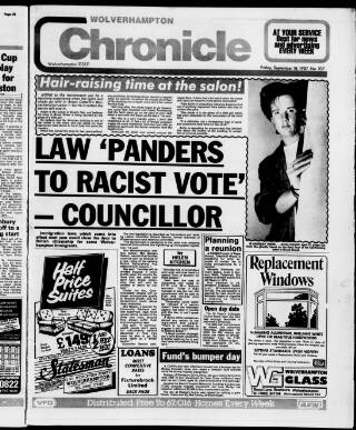 cover page of Midland Counties Express published on September 18, 1987