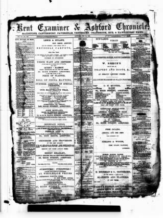 cover page of Kent County Examiner and Ashford Chronicle published on February 24, 1888