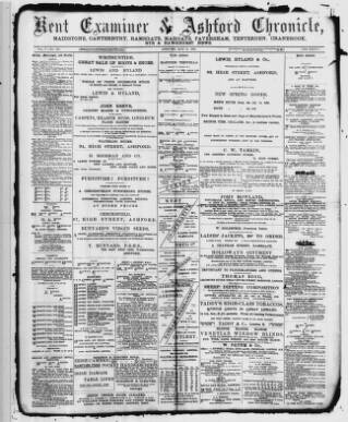cover page of Kent County Examiner and Ashford Chronicle published on May 24, 1889