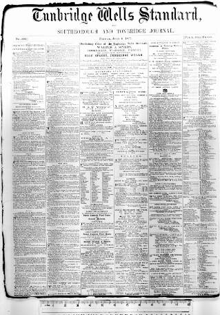 cover page of Tunbridge Wells Standard published on July 6, 1877