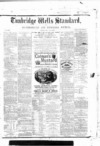 cover page of Tunbridge Wells Standard published on December 30, 1881