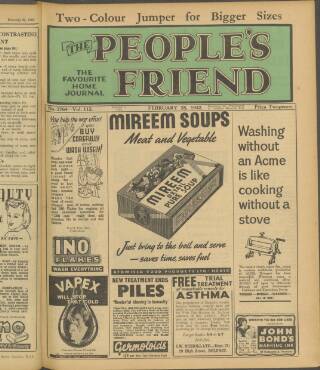 cover page of People's Friend published on February 28, 1942
