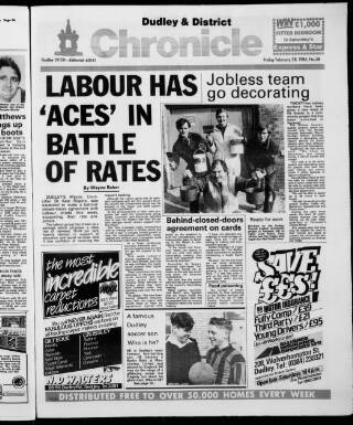 cover page of Dudley & District Chronicle published on February 28, 1986