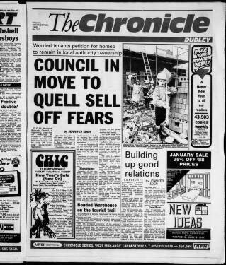 cover page of Dudley & District Chronicle published on December 30, 1988