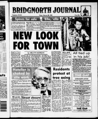 cover page of Bridgnorth Journal published on February 28, 1992