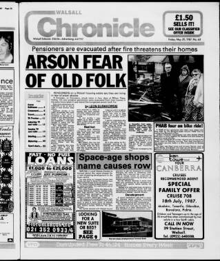 cover page of Walsall Chronicle published on May 29, 1987