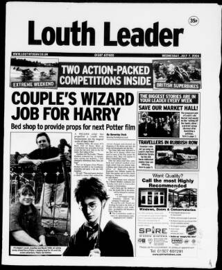 cover page of Louth Leader published on July 7, 2004