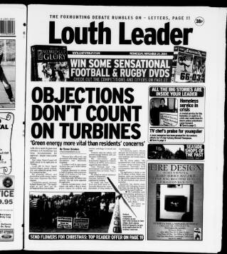 cover page of Louth Leader published on November 24, 2004