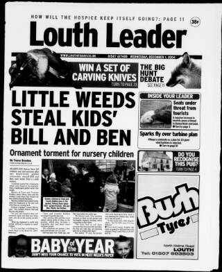 cover page of Louth Leader published on December 1, 2004