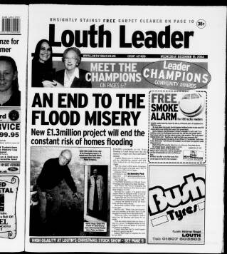 cover page of Louth Leader published on December 15, 2004