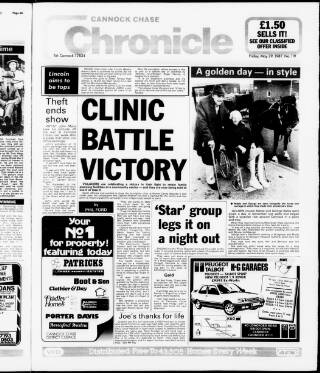 cover page of Cannock Chase Chronicle published on May 29, 1987