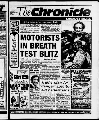 cover page of Cannock Chase Chronicle published on December 30, 1988