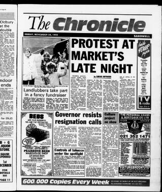 cover page of Sandwell Chronicle published on November 30, 1990