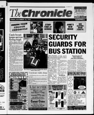 cover page of Sandwell Chronicle published on November 15, 1996