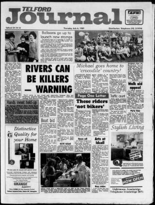 cover page of Telford Journal published on July 6, 1989