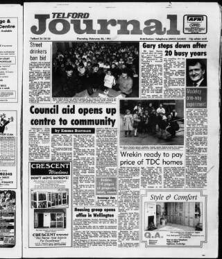 cover page of Telford Journal published on February 28, 1991